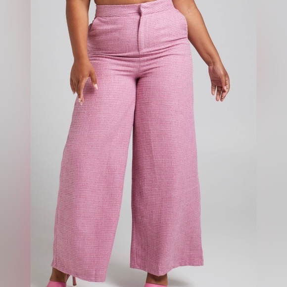 🅽🅴🆆 𝐒𝐡𝐨𝐰𝐩𝐨. Adelaide Wide Leg Soft Tweed pant in pink, size 10 - Picture 5 of 11